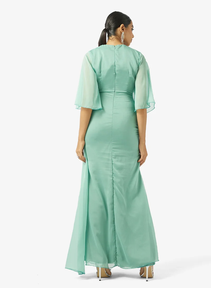 Khizana Evening Dress With Waist Trail